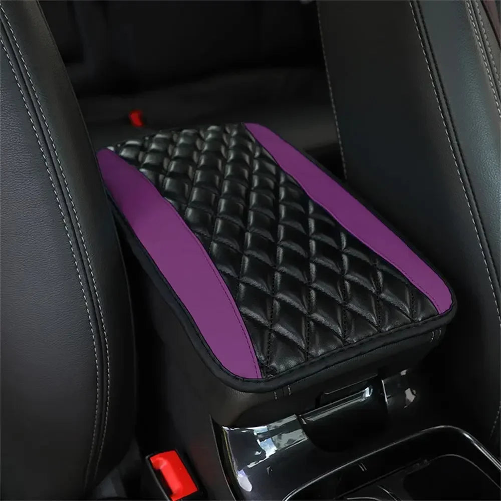 Universal Leather Car Armrest Cover with Non-Slip Padding