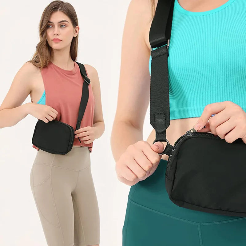 Versatile Nylon Waist Pack with Zippered Pockets