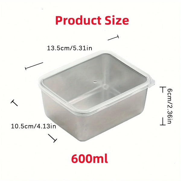 6-Piece Stainless Steel Food Storage Containers with Lids