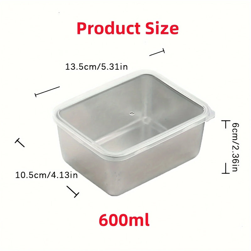 6-Piece Stainless Steel Food Storage Containers with Lids