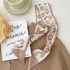 Floral Print Silk Hair Scarf for Women – Long Ribbon Headband