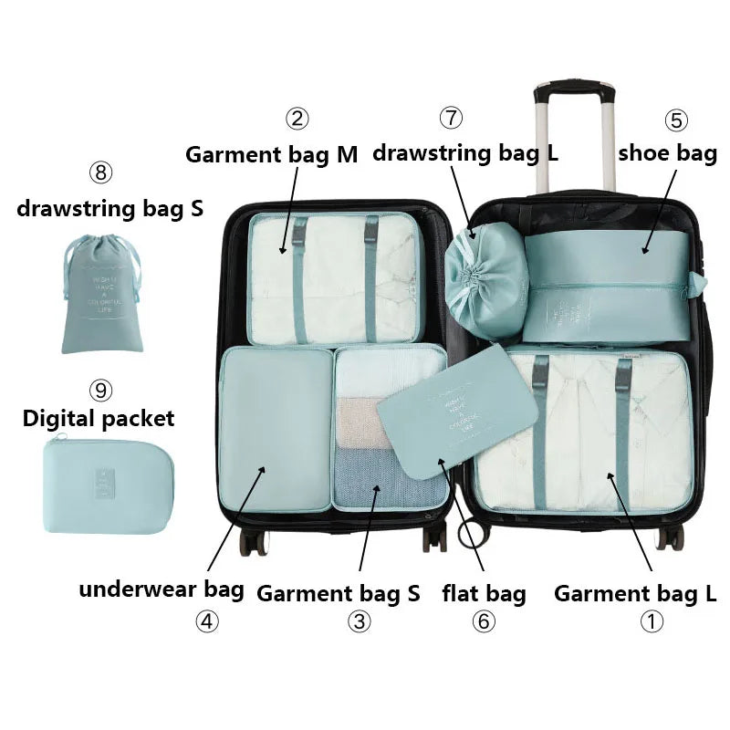 Mesh Travel Organizer Set with Shoe Bag