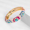Enamel Bangle Bracelet with Rose Gold Plating