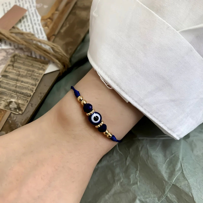 Evil Eye Crystal Bead Bracelet