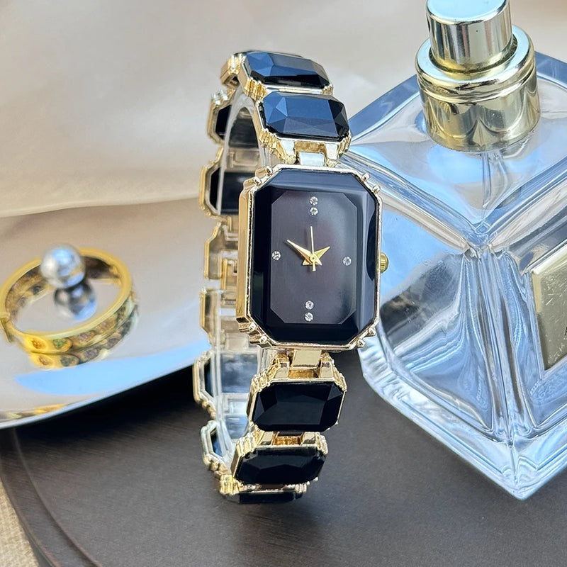 Rhinestone Chain Rectangular Watch