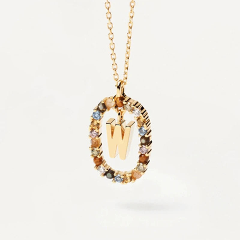 925 Sterling Silver Initial Letter Pendant Necklace