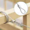 Close-up of an aluminum double barrel crimp sleeve used for wire rope, showing the crimped end and wire.