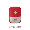 A red pouch-style organizer bag for a mini first aid kit with a white cross emblem.