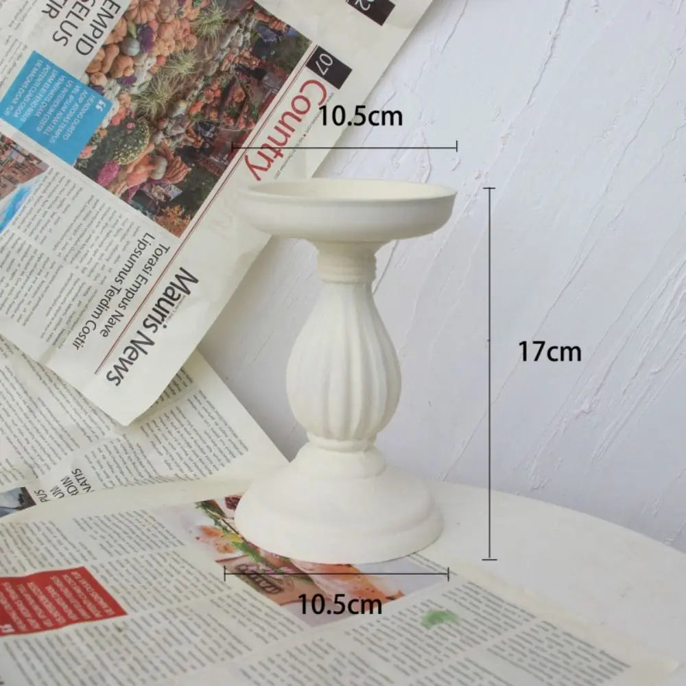 Set of 3 Wooden Candlestick Holders - Antique Style Decor