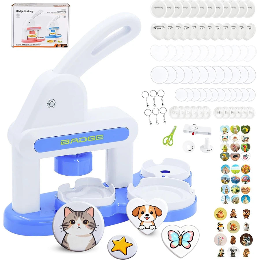 3-in-1 DIY Button Maker and Badge Press Kit