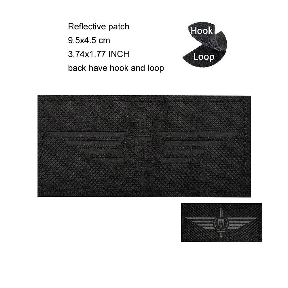Luminous Reflective German Eagle Patch with Hook-and-Loop Backing