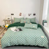 Black and White Plaid Duvet Cover Set with Pillowcases