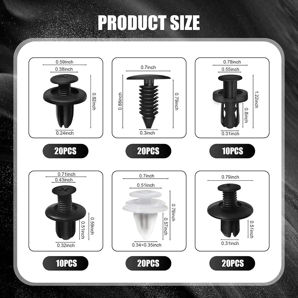 Universal Auto Fastener Clip Assortment Kit for Car Body Trim and Panels