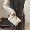 Embroidered Bow Makeup Bag with Large Capacity