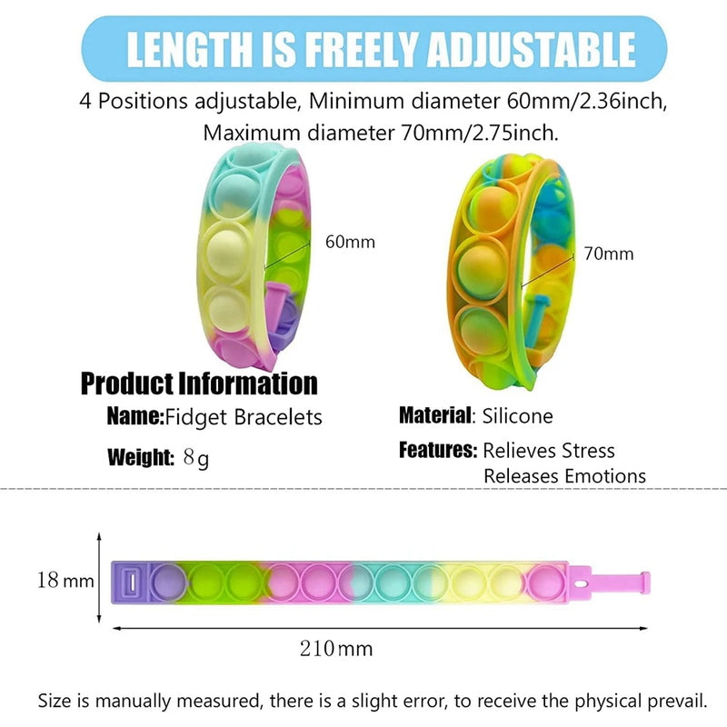 Pop-It Bracelet Fidget Set (12-Pack)