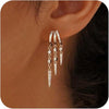 Gold Plated Triple Huggie Stud Earrings