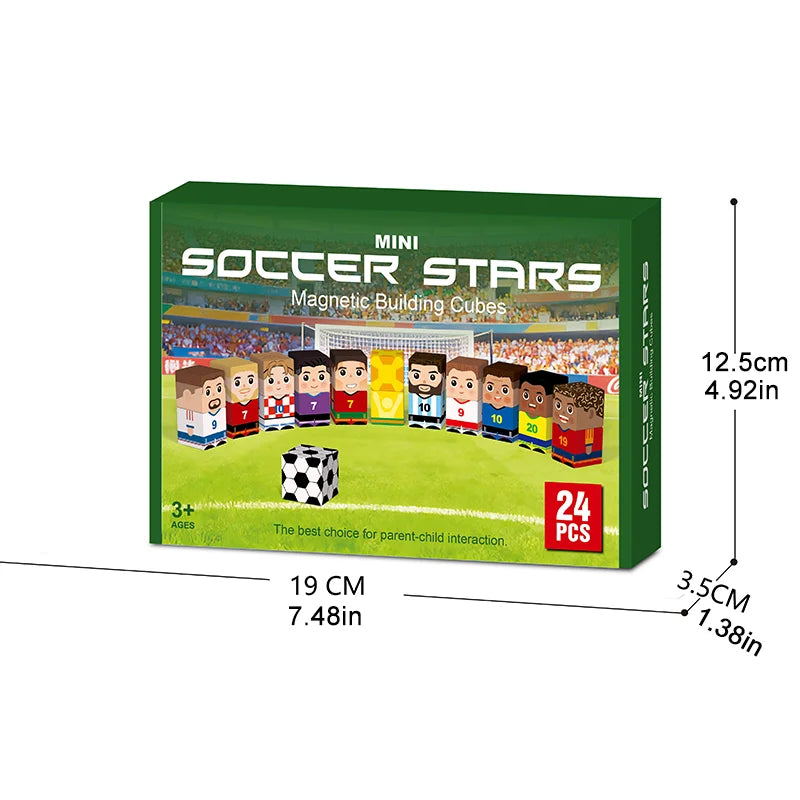 Soccer Magnetic Building Blocks Set (24 Pieces)