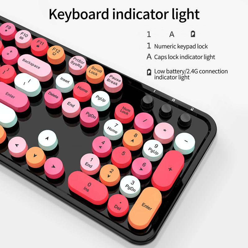 Teclado y Ratón Inalámbricos Retro
