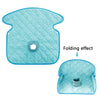 Light blue quilted folding cushion for stroller and car seat protection