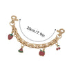 Cherry Blossom Bow Enamel Bag Chain with Heart Charms