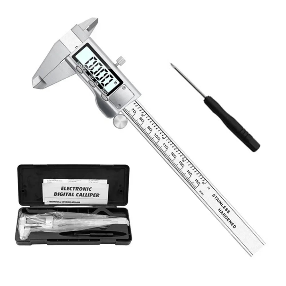 Digital Vernier Caliper 6-Inch with Large LCD Display