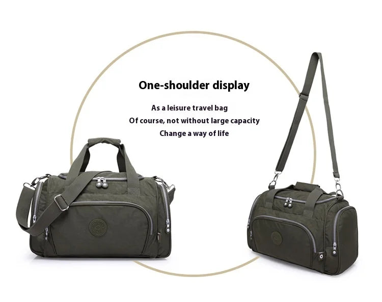 Lightweight Nylon Travel Duffle Bag for Women