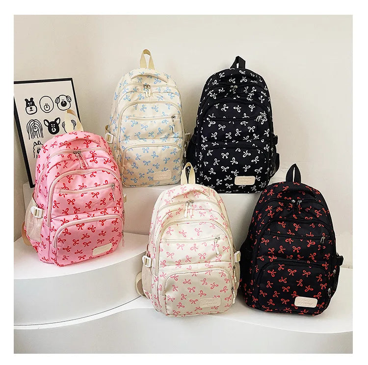 Korean Fashion Bow Print Backpack