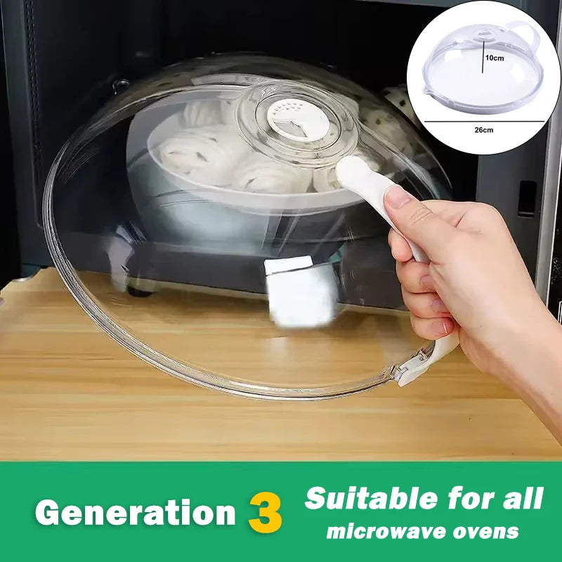 Microwave Splatter Guard with Steam Vent and Handle