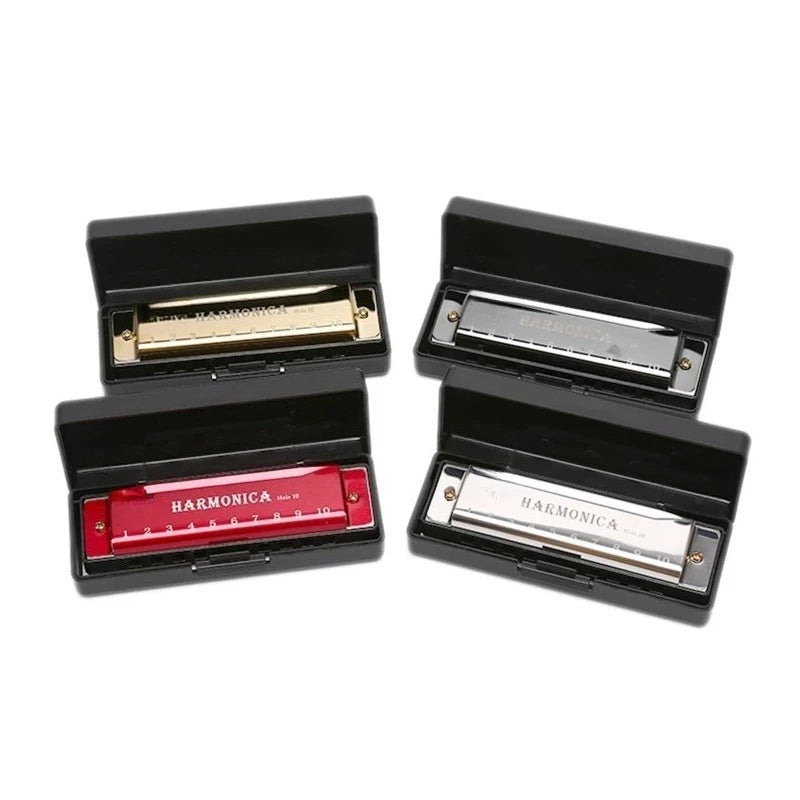 10-Hole Diatonic Harmonica in C with Protective Case