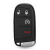 Black replacement key fob shell with buttons for Jeep, Dodge, Chrysler, and Fiat vehicles.