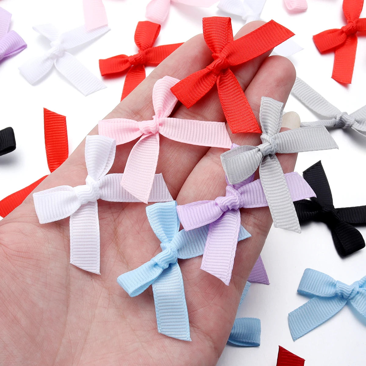 Satin Ribbon Bows for Crafts and DIY Projects (50-Pack)