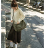 Cotton Canvas Crossbody Bag with Large Capacity