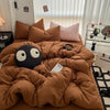 Solid Black Microfiber Duvet Cover Set with Pillowcases