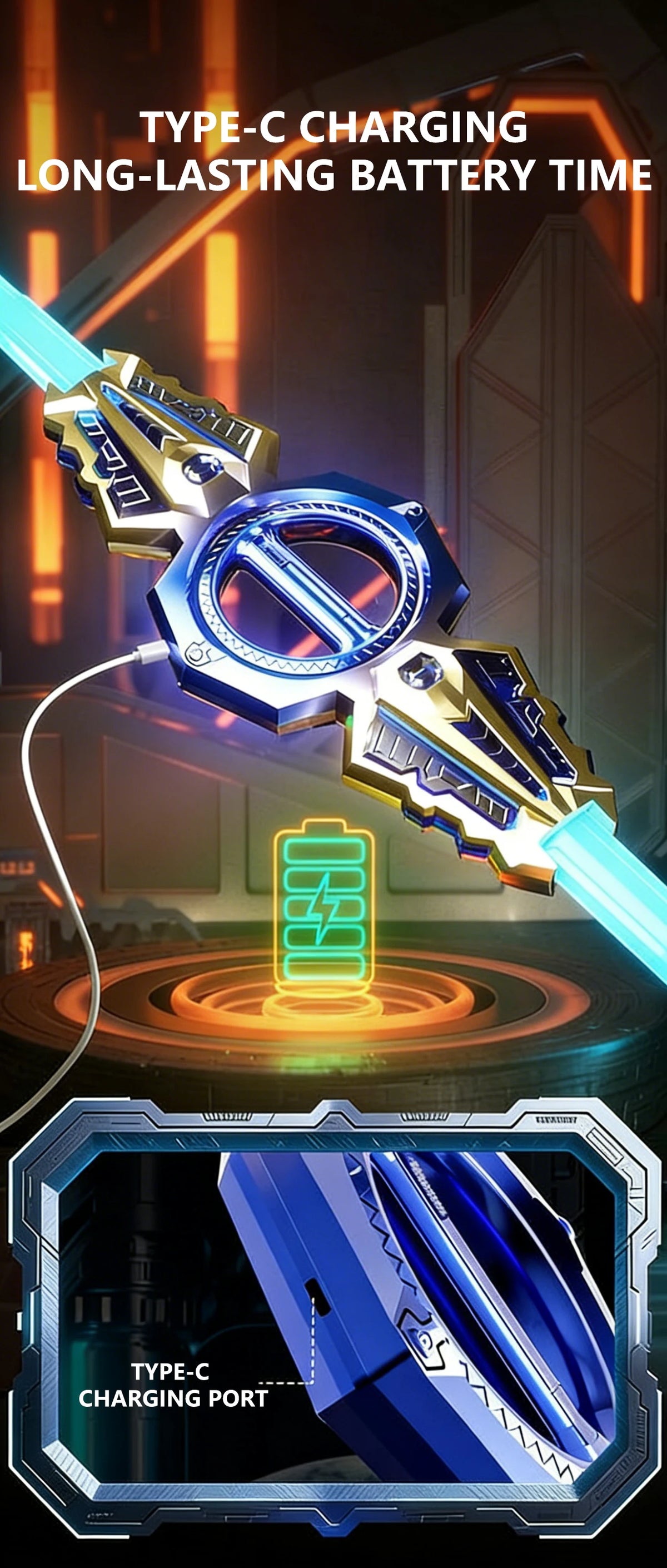 LED Light-Up Sound Sword with Multi-Color Effects