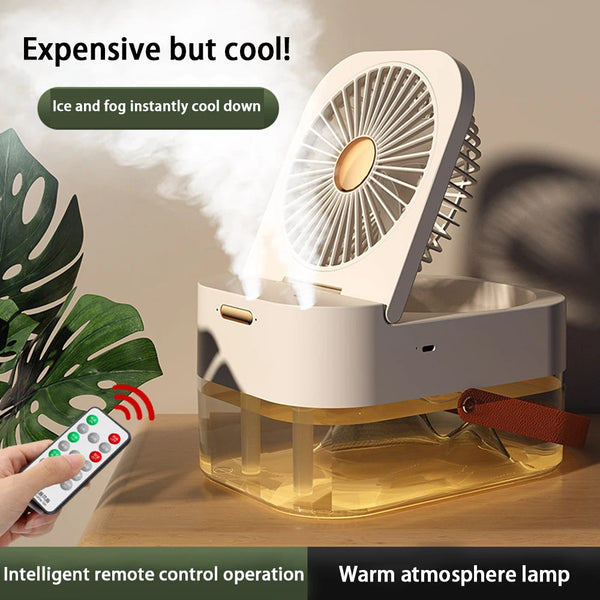 Portable Ultrasonic Humidifier with Fan and LED Night Light