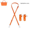 Orange leather shoulder strap for mini bags with adjustable length