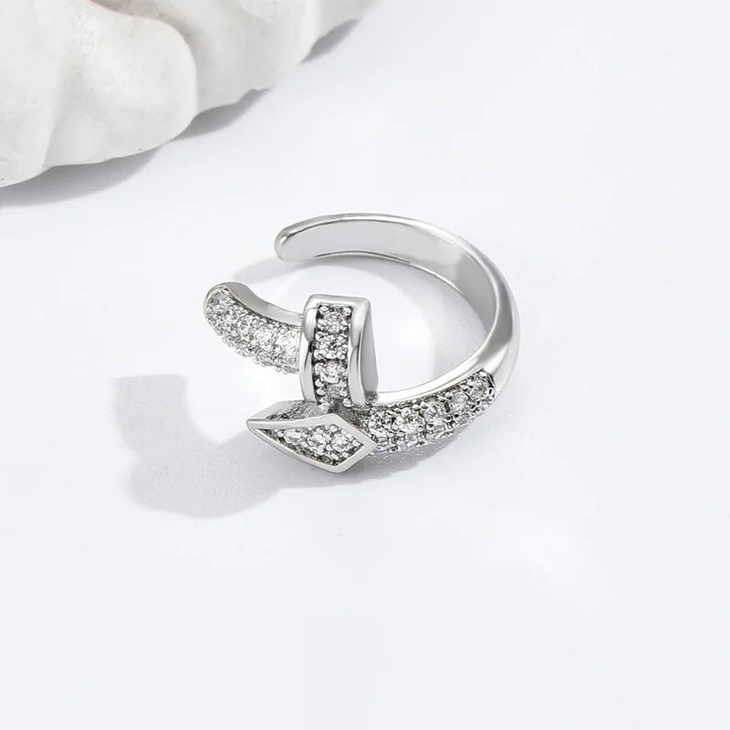 Geometric Zircon Ear Cuffs