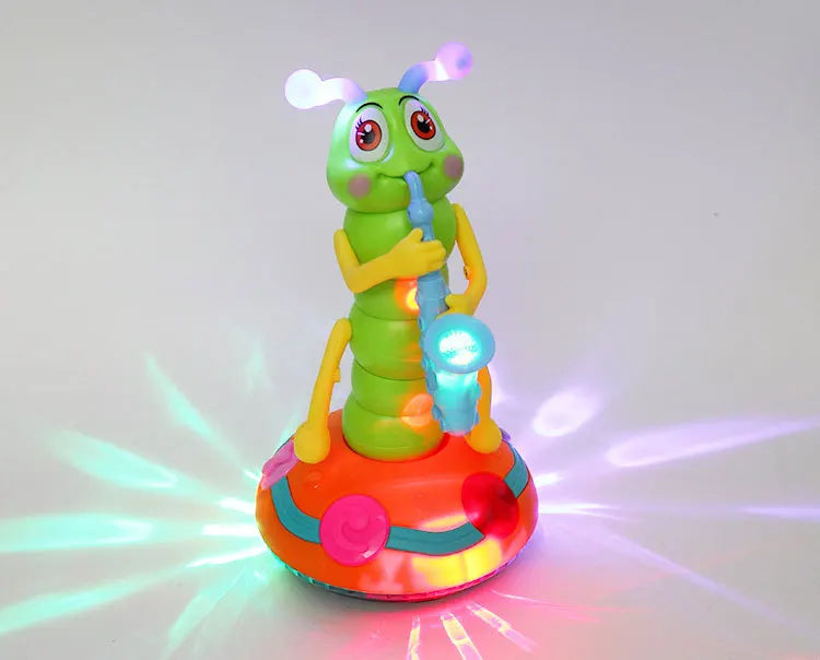 Musical LED Dancing Caterpillar Toy with Saxophone Handle