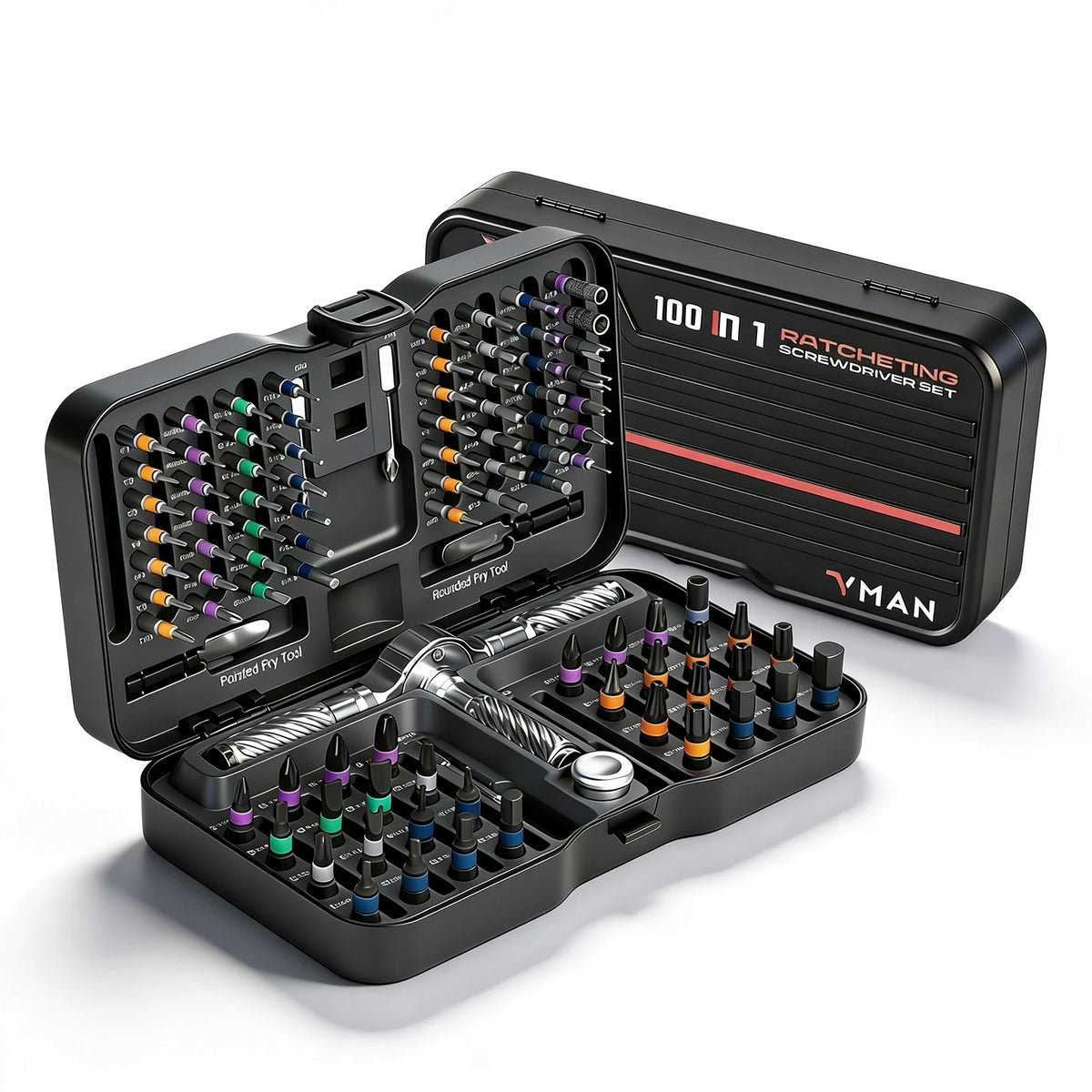 100-in-1 Ratchet Screwdriver Set with Magnetic Bits
