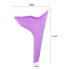 A purple portable urinal designed for travel and outdoor use.
