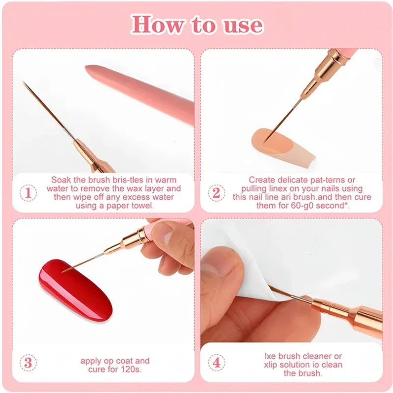 Kit de pinceaux professionnel pour l'art du nail art (5-en-1)