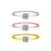 Minimalist Moissanite Solitaire Ring in Sterling Silver