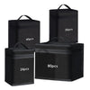 Black canvas pencil bags with various capacities including 24pcs, 30pcs, and 80pcs