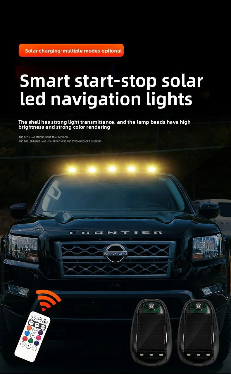 Solar-Powered RGB Strobe Light for Trucks and SUVs (5-Pack)