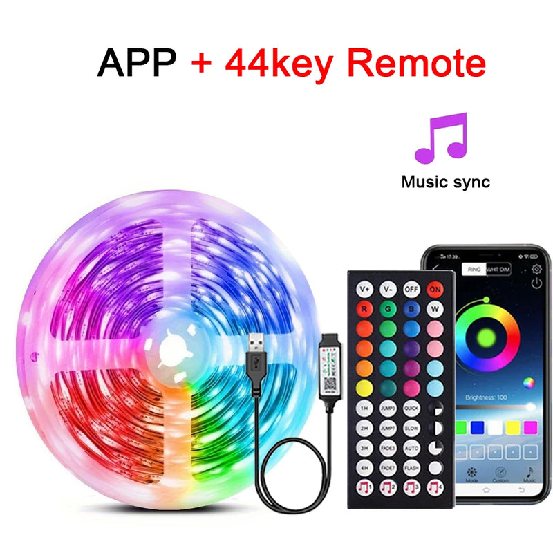 RGB LED Strip Lights with Music Sync & Remote Control
