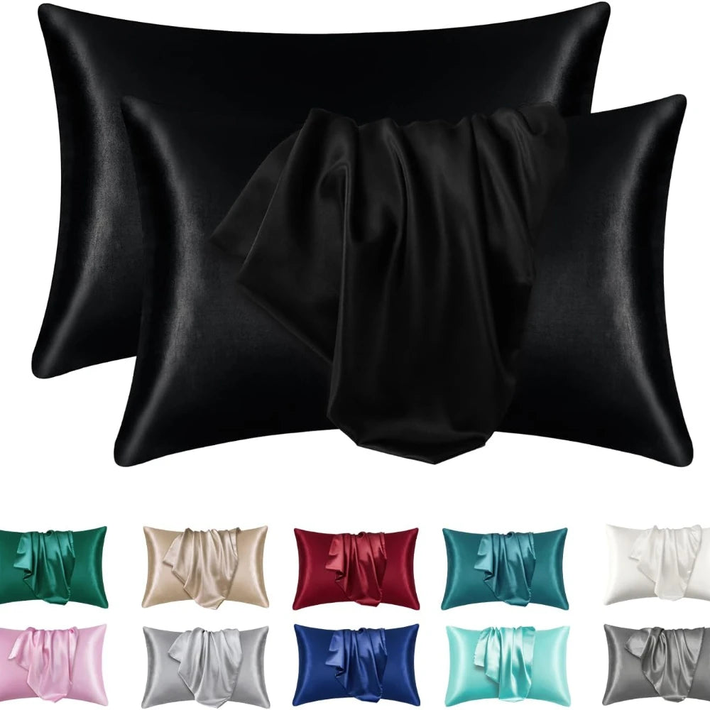 Queen Size Satin Pillowcase Set of 2 for Hair and Skin