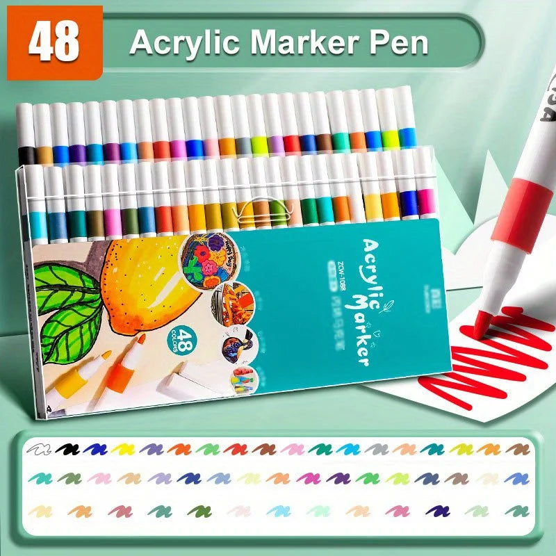 Acrylic Paint Markers Set with Fine Tip – Waterproof & Permanent for Art and DIY