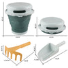 Collapsible Beach Toy Set with Bucket, Shovel & Rake