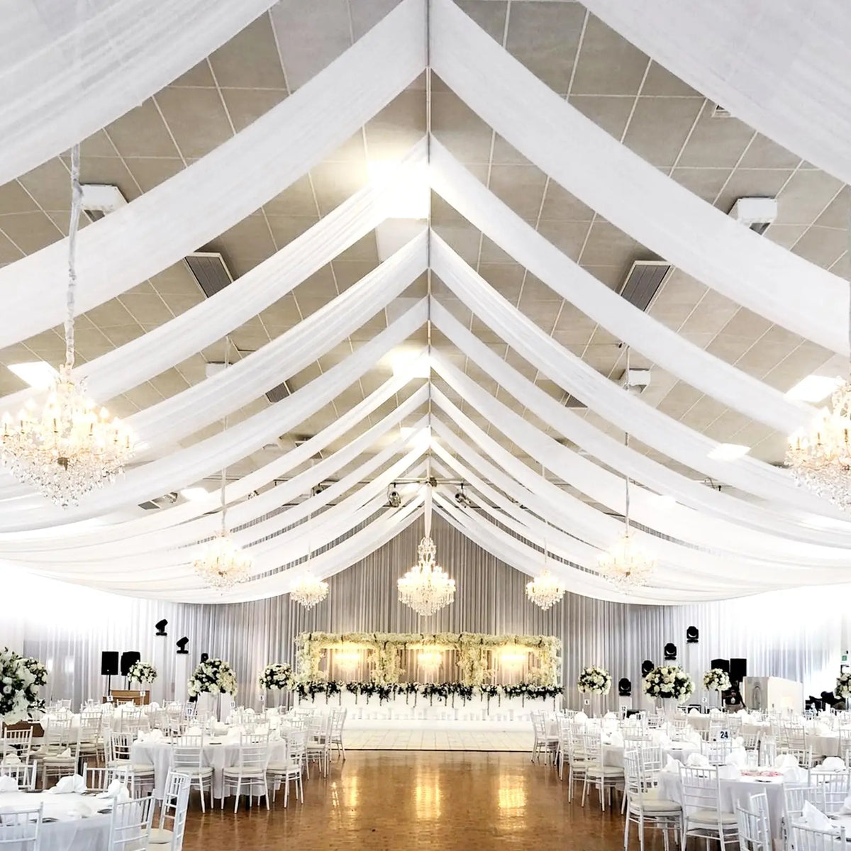 Sheer Chiffon Ceiling Drapes for Weddings & Events