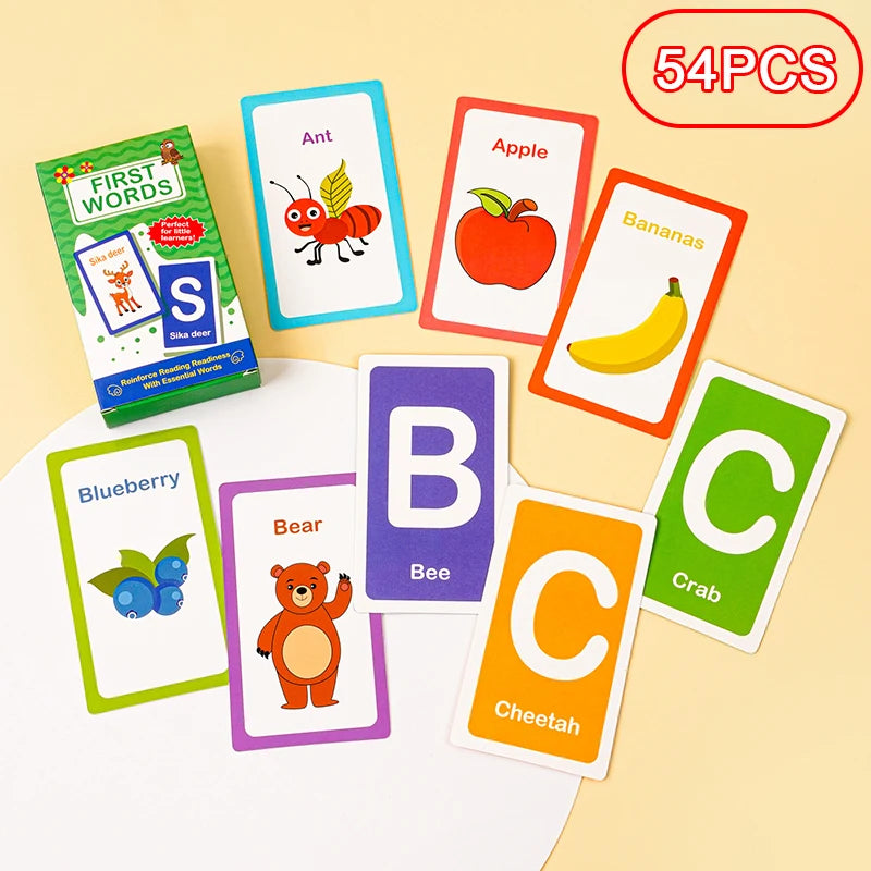 Montessori Learning Flash Cards Set - 58 Pieces for Early Education